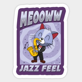 feel jazz cat #2 Sticker